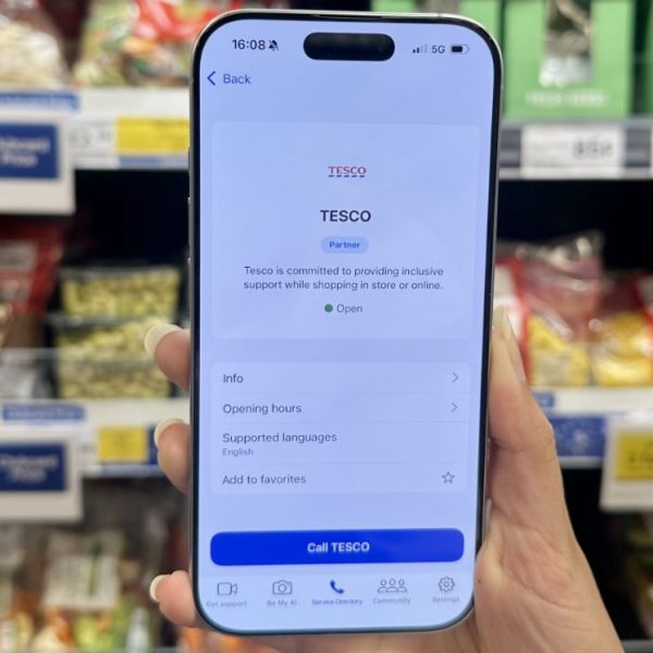 Tesco has become the first major supermarket in Europe to partner with the Be My Eyes app
