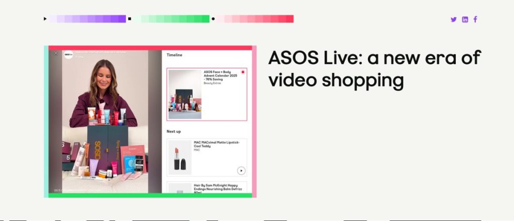 Asos has launched Asos Live, an immersive new video shopping experience designed to bring “inspiration, discovery, and shopping together"