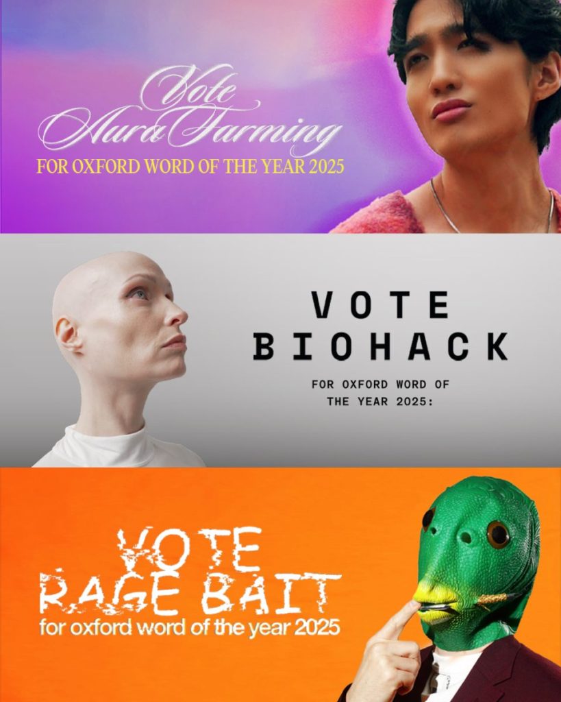 Oxford University Press has teamed up with creative studio Uncommon to announce its contenders for Oxford Word of the Year 2025.